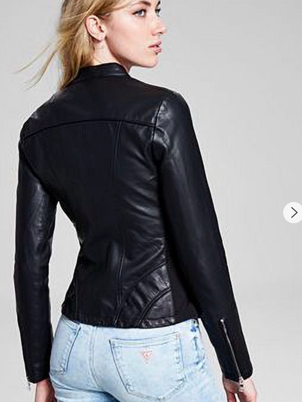 Guess Women’s Large Faux Leather Zip-Up Jacket – New Without Tags - Picture 11 of 13